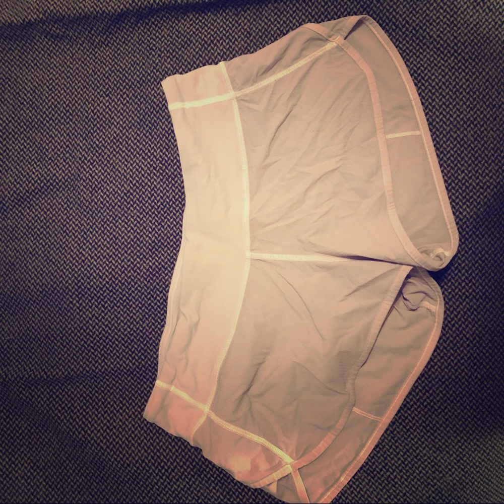 White Lululemon speed shorts